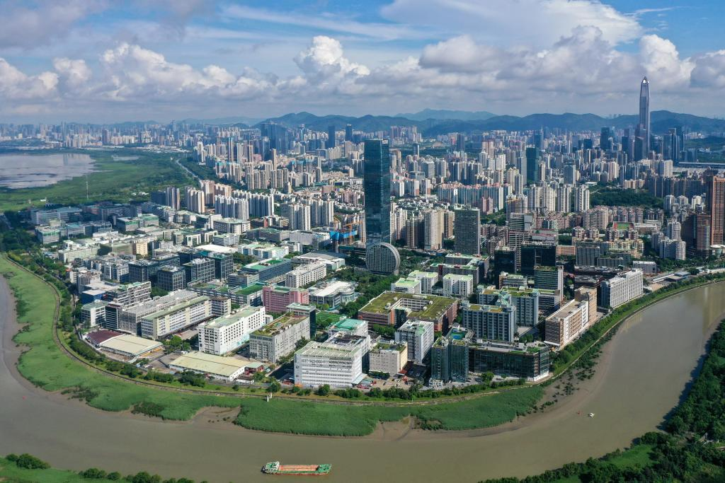 俯瞰河套深港科技创新合作区深圳园区（2023年8月23日摄，无人机照片）。新华社记者 梁旭 摄
