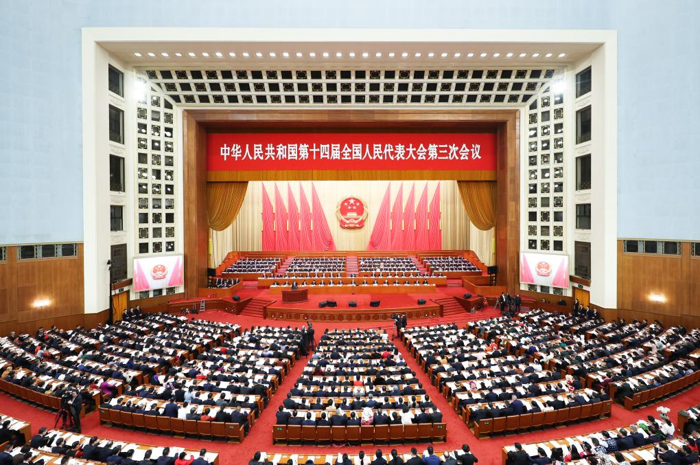 3月5日上午，第十四届全国人民代表大会第三次会议在北京人民大会堂开幕。新华社记者 丁海涛 摄
